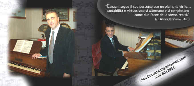 Il maestro Claudio Cozzani al pianoforte
